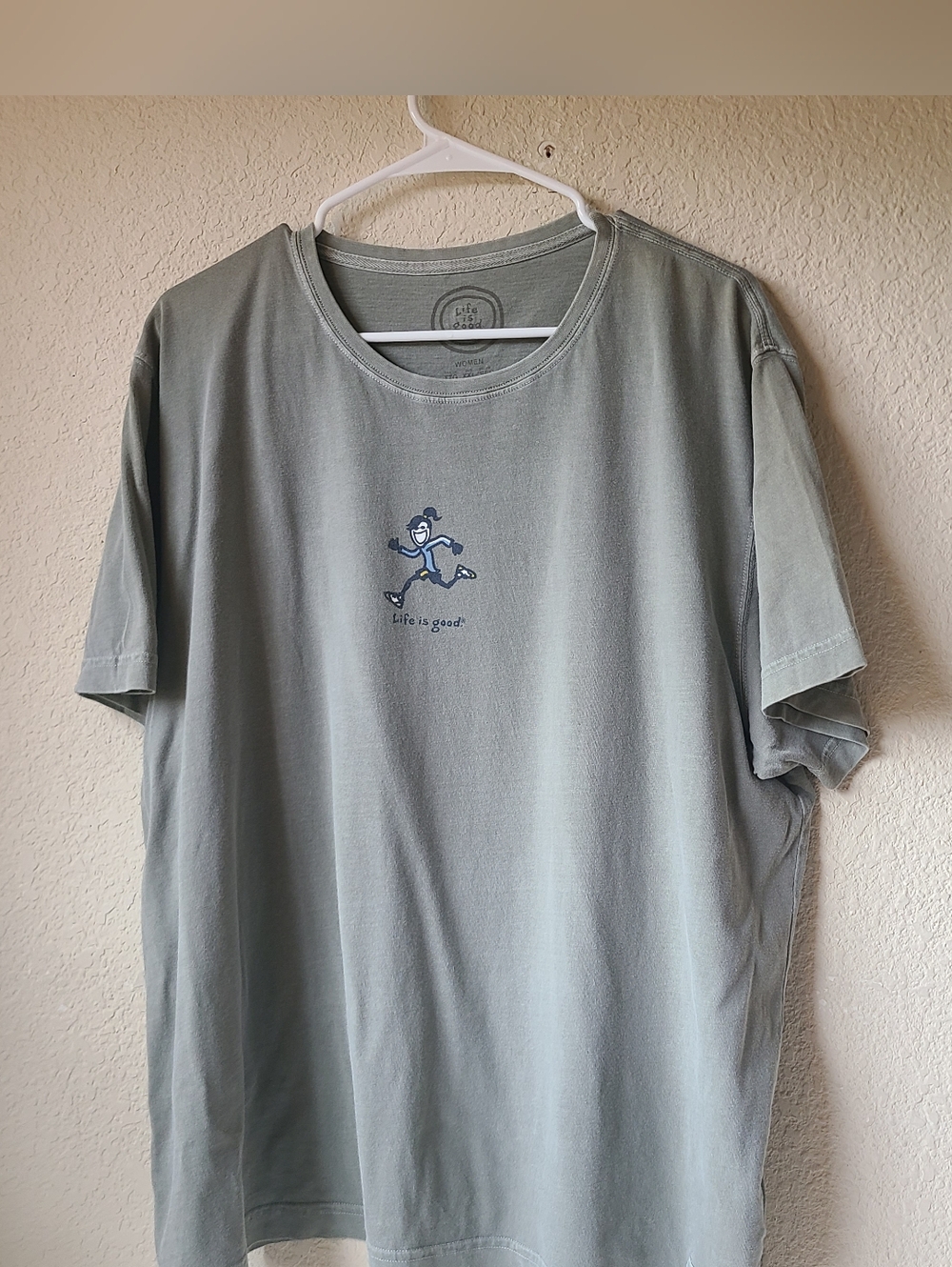 Life Is Good Men's Sage Green Short Sleeve Graphic Tee Women's Size XXL